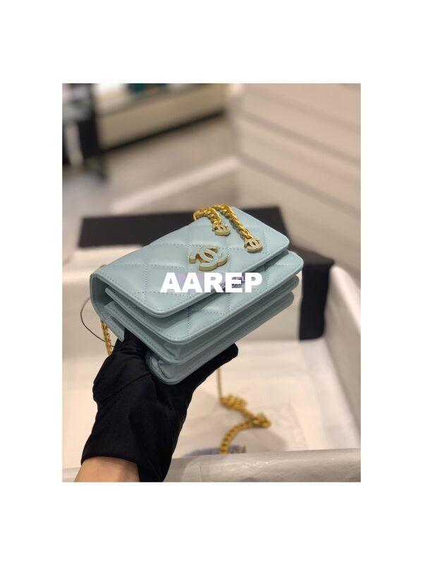 Replica Chanel Clutch With Chain in Lambskin AP2635 Light Blue 6
