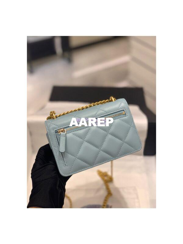 Replica Chanel Clutch With Chain in Lambskin AP2635 Light Blue 10