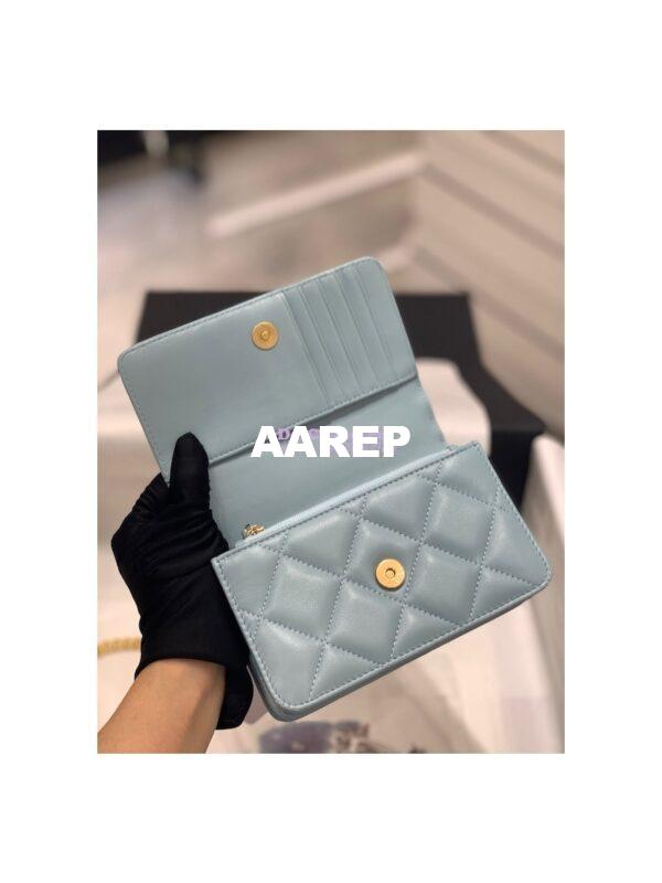 Replica Chanel Clutch With Chain in Lambskin AP2635 Light Blue 11