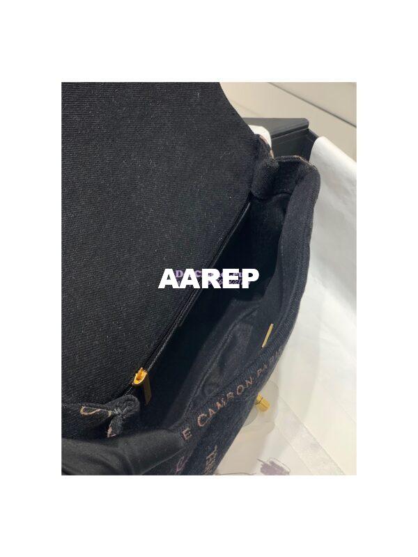 Replica Chanel Small Flap Bag in Printed Denim in Black and Multicolor AS3135 11