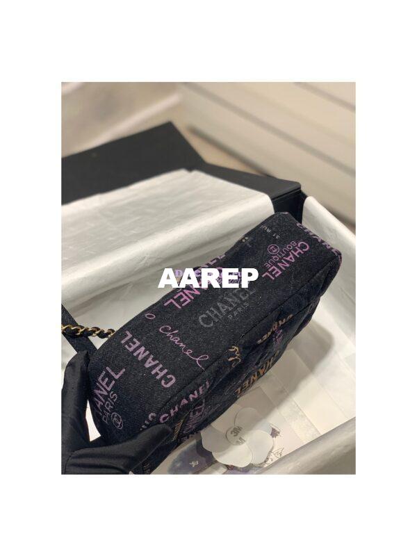 Replica Chanel Small Flap Bag in Printed Denim in Black and Multicolor AS3135 16