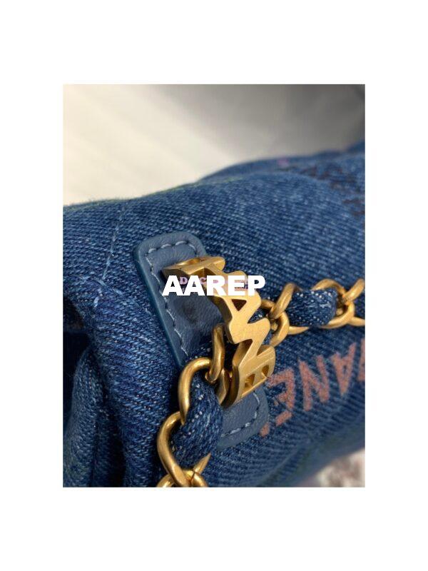 Replica Chanel Small Flap Bag in Printed Denim in Blue and Multicolor AS3135 11
