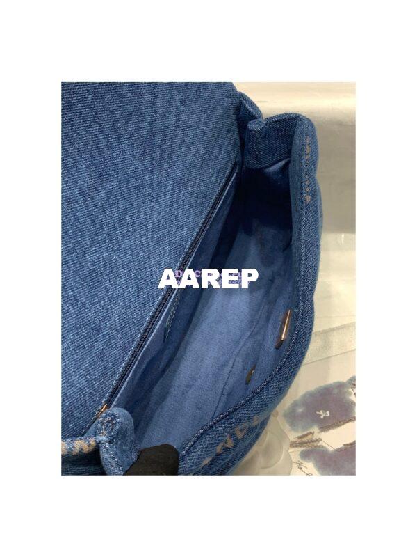 Replica Chanel Small Flap Bag in Printed Denim in Blue and Multicolor AS3135 13