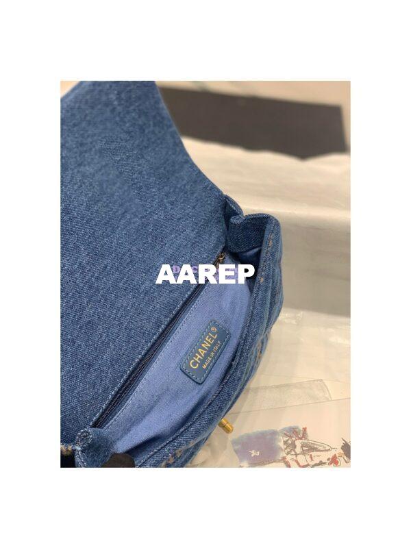 Replica Chanel Small Flap Bag in Printed Denim in Blue and Multicolor AS3135 14