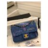 Replica Chanel Small Flap Bag in Printed Denim in Blue and Multicolor AS3135