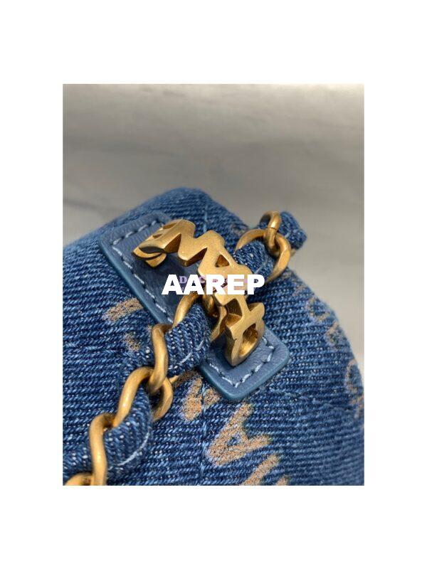 Replica Chanel Small Flap Bag in Printed Denim in Blue and Multicolor AS3134 9
