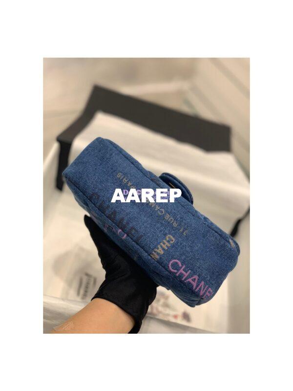 Replica Chanel Small Flap Bag in Printed Denim in Blue and Multicolor AS3134 11