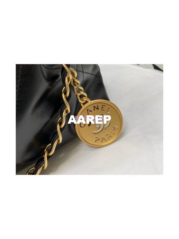 Replica Chanel 22 Handbag Shiny Calfskin AS3260 AS3261 Black 5