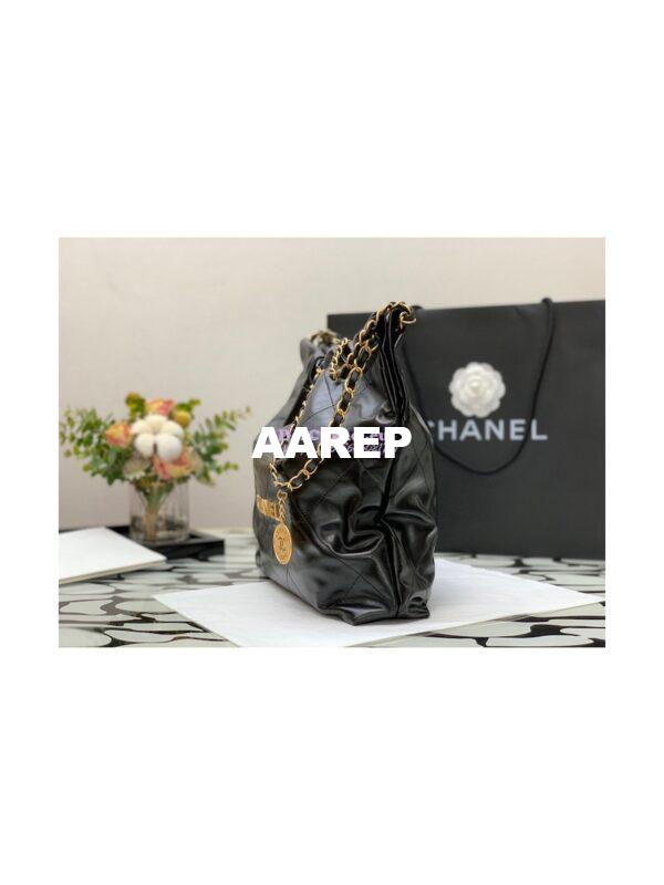 Replica Chanel 22 Handbag Shiny Calfskin AS3260 AS3261 Black 7