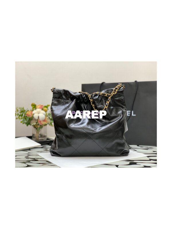Replica Chanel 22 Handbag Shiny Calfskin AS3260 AS3261 Black 8