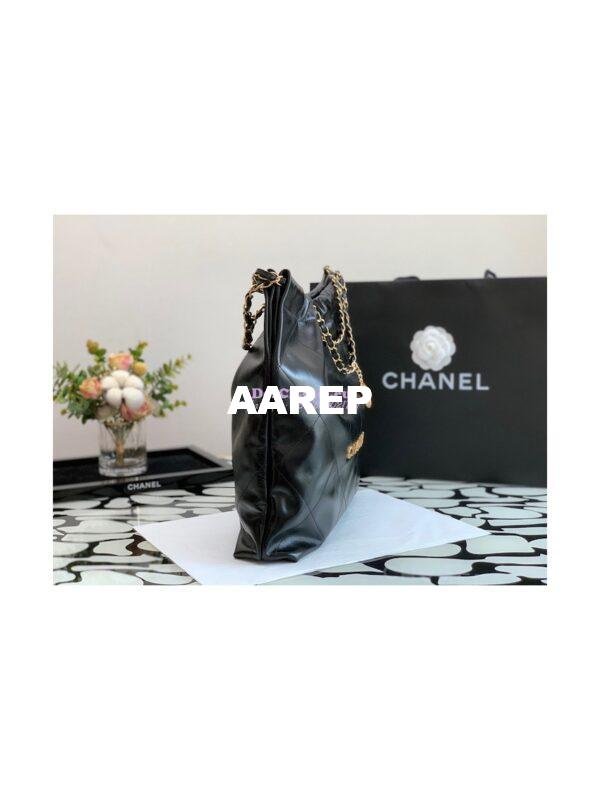 Replica Chanel 22 Handbag Shiny Calfskin AS3260 AS3261 Black 15