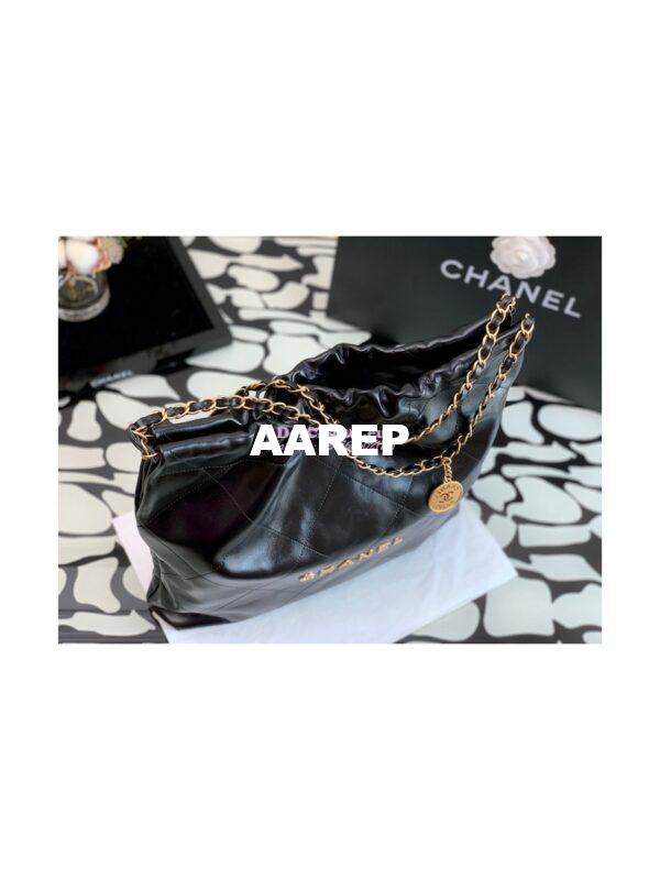 Replica Chanel 22 Handbag Shiny Calfskin AS3260 AS3261 Black 16