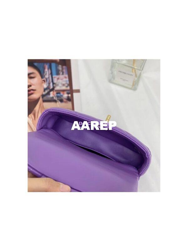 Replica Chanel Mini Flap Bag in Lambskin with Enamel CC AS3113 Purple 11