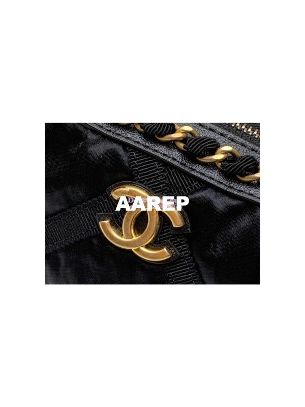 Replica Chanel Clutch With Chain in Nylon Grosgrain AP2669 Black 4