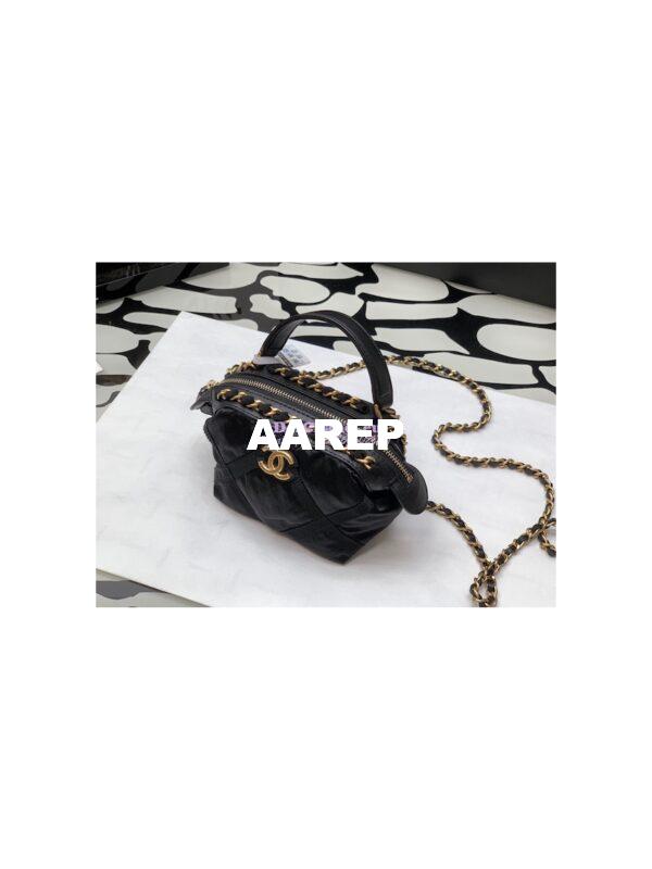 Replica Chanel Clutch With Chain in Nylon Grosgrain AP2669 Black 5