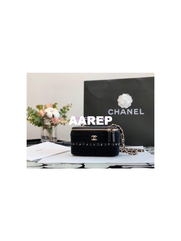 Replica Chanel Crochet Vanity Case AP2471 Black