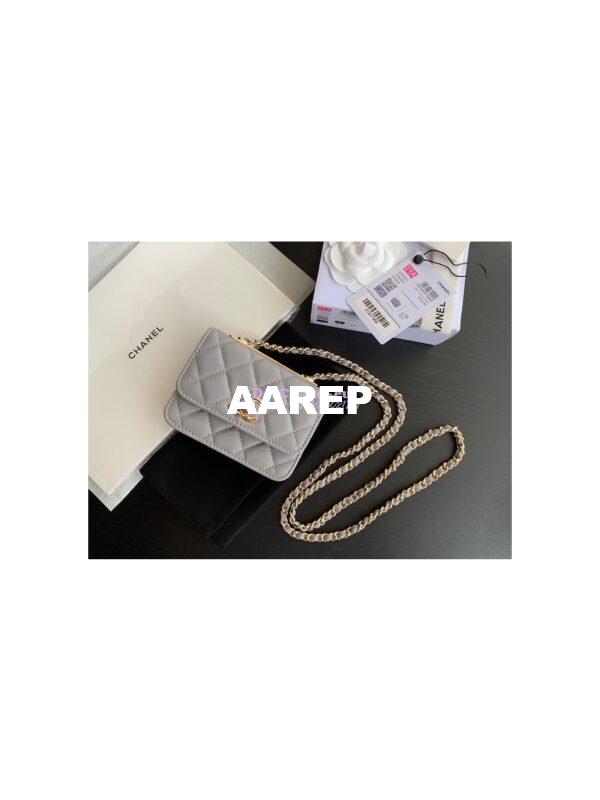 Replica Chanel Mini Trendy CC Wallet On Chain Bag AP2301 Grey 3