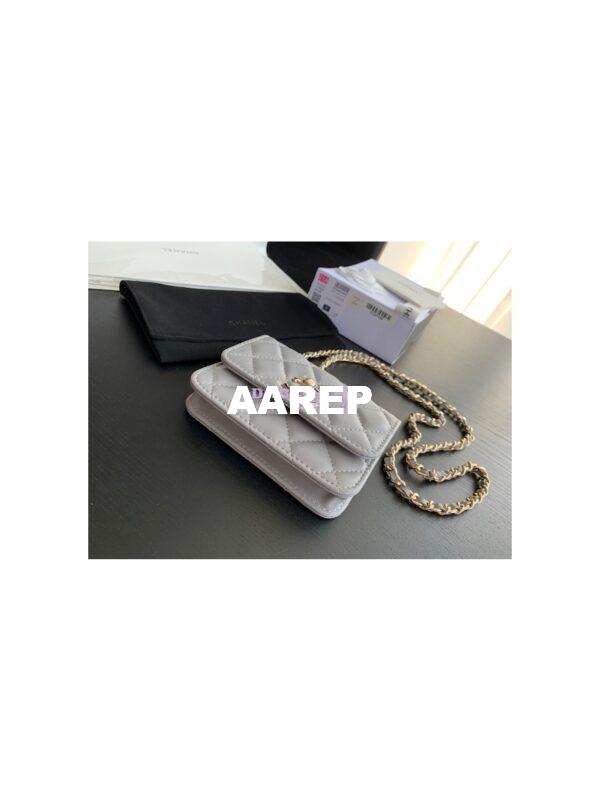 Replica Chanel Mini Trendy CC Wallet On Chain Bag AP2301 Grey 6