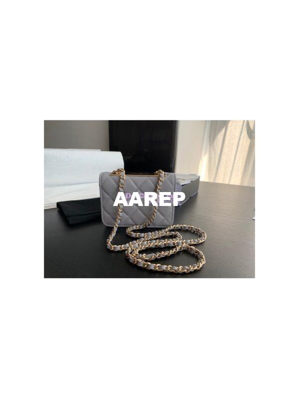 Replica Chanel Mini Trendy CC Wallet On Chain Bag AP2301 Grey 8