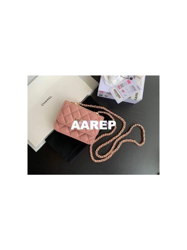Replica Chanel Mini Trendy CC Wallet On Chain Bag AP2301 Light Pink 3