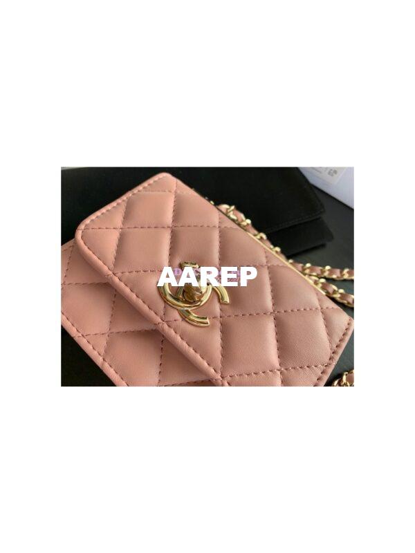 Replica Chanel Mini Trendy CC Wallet On Chain Bag AP2301 Light Pink 5