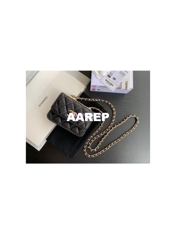 Replica Chanel Mini Trendy CC Wallet On Chain Bag AP2301 Black