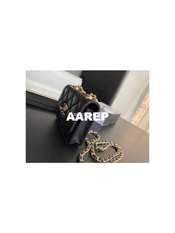 Replica Chanel Mini Trendy CC Wallet On Chain Bag AP2301 Black 2