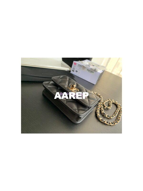 Replica Chanel Mini Trendy CC Wallet On Chain Bag AP2301 Black 3