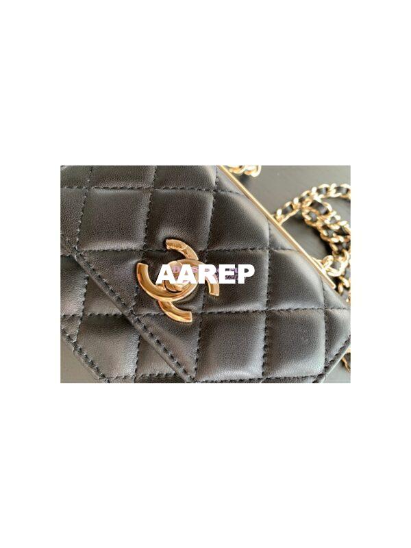 Replica Chanel Mini Trendy CC Wallet On Chain Bag AP2301 Black 4