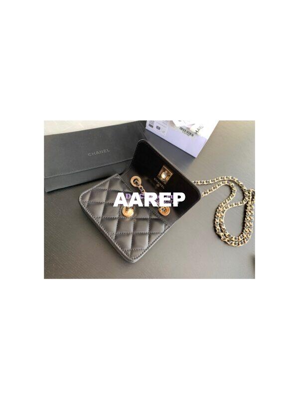 Replica Chanel Mini Trendy CC Wallet On Chain Bag AP2301 Black 5