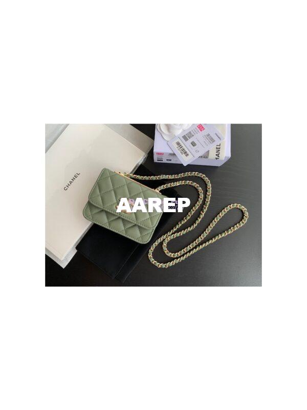 Replica Chanel Mini Trendy CC Wallet On Chain Bag AP2301 Matcha