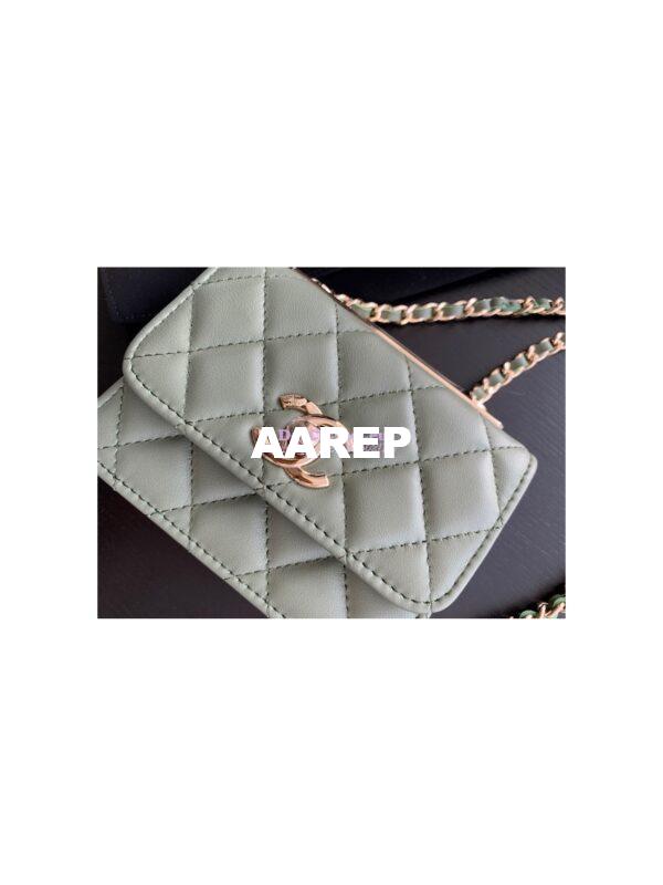 Replica Chanel Mini Trendy CC Wallet On Chain Bag AP2301 Matcha 2