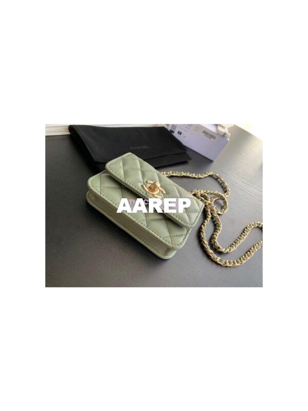 Replica Chanel Mini Trendy CC Wallet On Chain Bag AP2301 Matcha 5