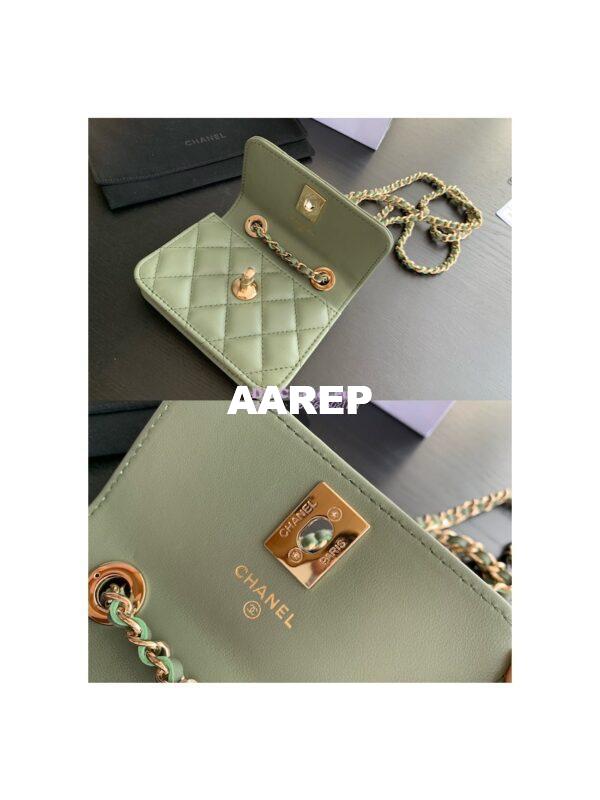Replica Chanel Mini Trendy CC Wallet On Chain Bag AP2301 Matcha 7