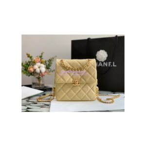 Replica Chanel Backpack in Grained Calfskin AS3108 Yellow 2