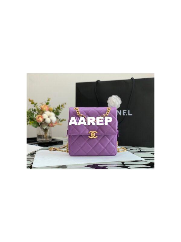Replica Chanel Backpack in Grained Calfskin AS3108 Purple 3