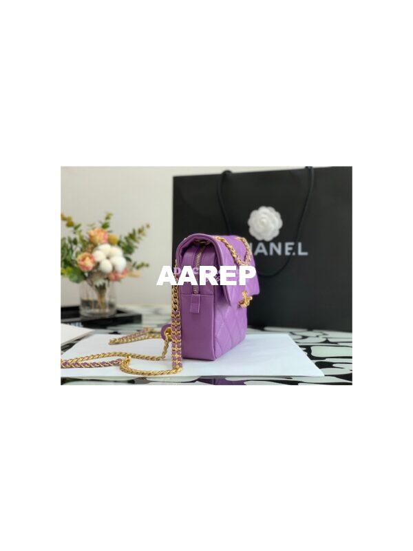 Replica Chanel Backpack in Grained Calfskin AS3108 Purple 4