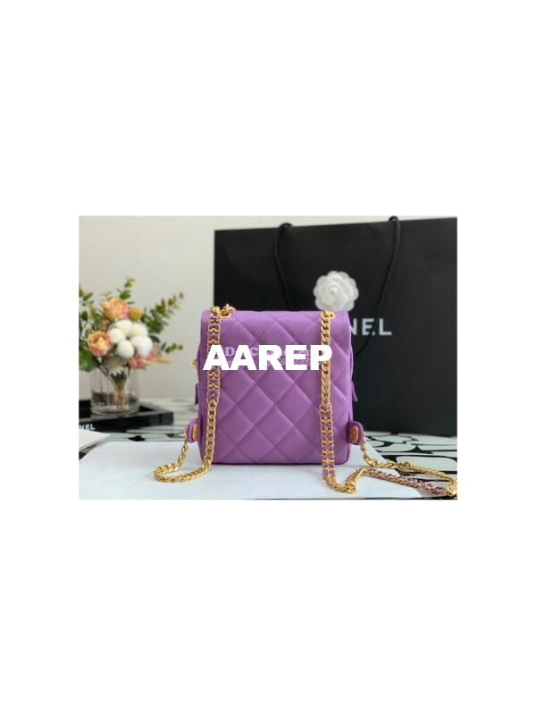 Replica Chanel Backpack in Grained Calfskin AS3108 Purple 5