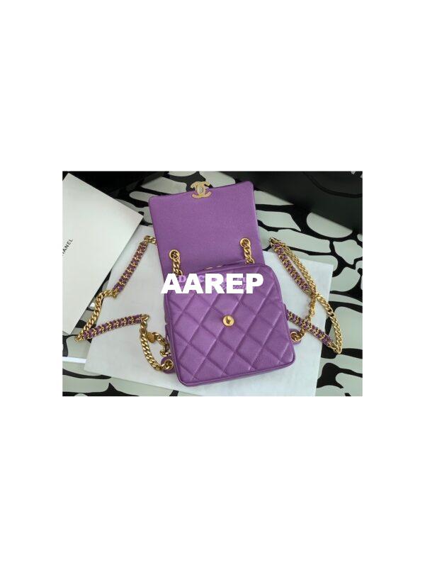 Replica Chanel Backpack in Grained Calfskin AS3108 Purple 9