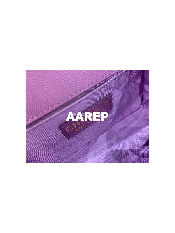 Replica Chanel Small Boy Handbag in Grained Calfskin with Shining Gold Hardware 67085 Purple 9