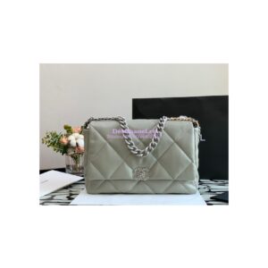 Replica Chanel 19 Maxi Flap Bag AS1162 Lambskin Grey Silver Hardware