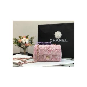 Replica Chanel Quilted Tweed Mini Flap Bag in Pink A69900 (Limited) 2