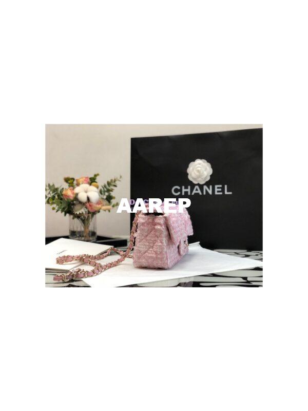 Replica Chanel Quilted Tweed Mini Flap Bag in Pink A69900 (Limited) 3