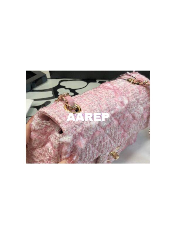 Replica Chanel Quilted Tweed Mini Flap Bag in Pink A69900 (Limited) 4