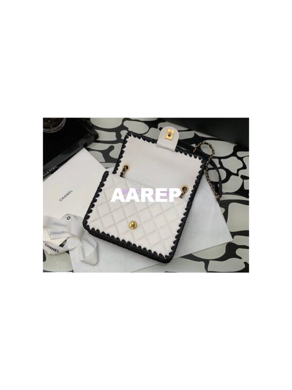 Replica Chanel Lambskin Braided Flap Bag as2496 White 8