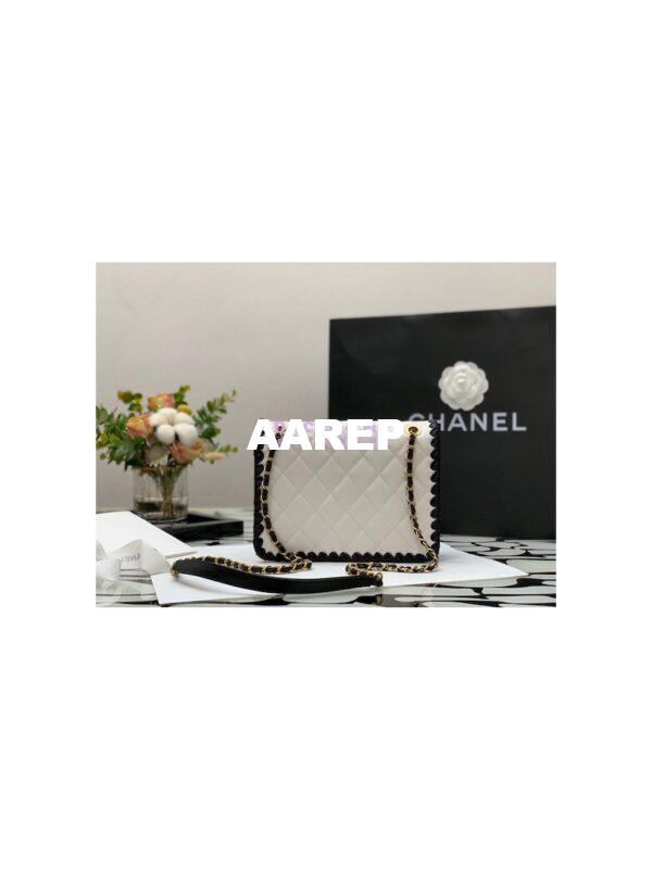 Replica Chanel Lambskin Braided Flap Bag as2496 White 11