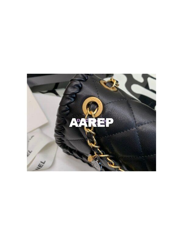 Replica Chanel Lambskin Braided Flap Bag as2496 Black 4