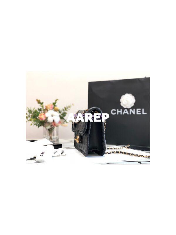 Replica Chanel Lambskin Braided Flap Bag as2496 Black 7