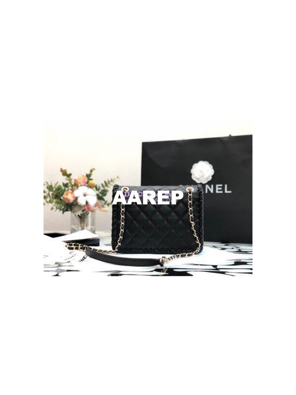 Replica Chanel Lambskin Braided Flap Bag as2496 Black 9