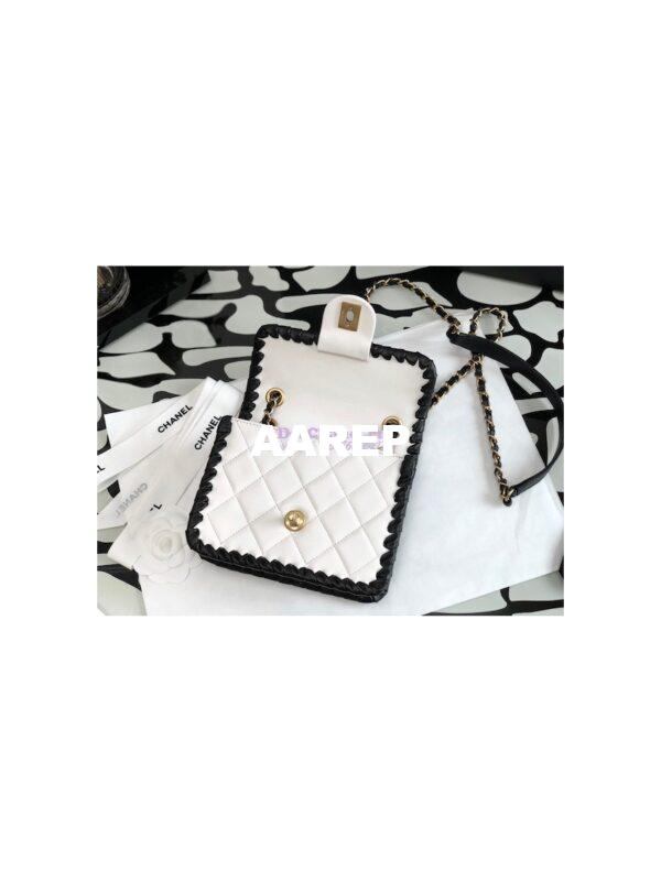 Replica Chanel Lambskin Braided Mini Flap Bag AS2495 White 6